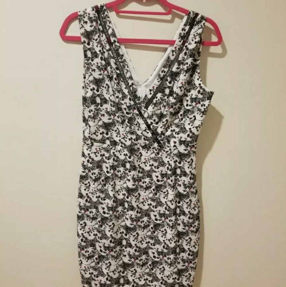 IKKS Black Floral Dress Euro Size 36 US 2
